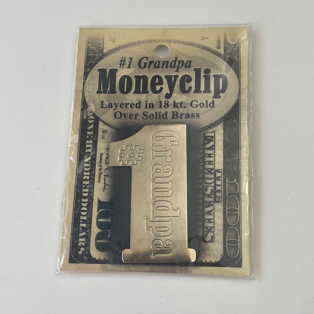 Vintage #1 Grandpa Money Clip 18kt Gold Layered Over Solid Brass Gift Accessory